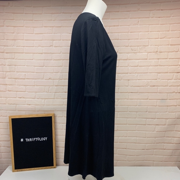 Eileen Fisher Black VISCOSE JERSEY TUNIC - Picture 3 of 8